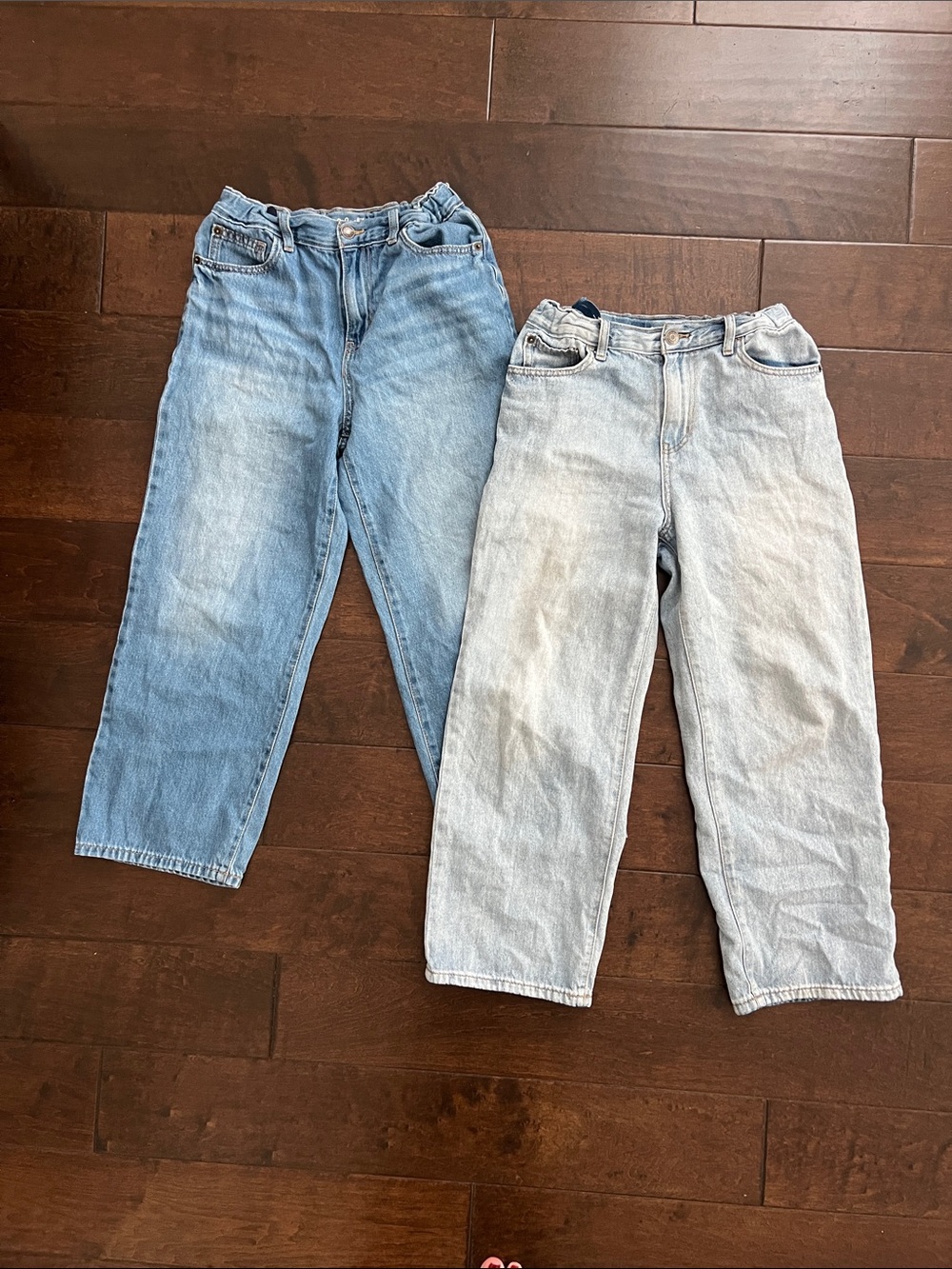 Cat & Jack Boy's Baggy Leg 2 pair of Jeans - Light Blue and Medium Blue